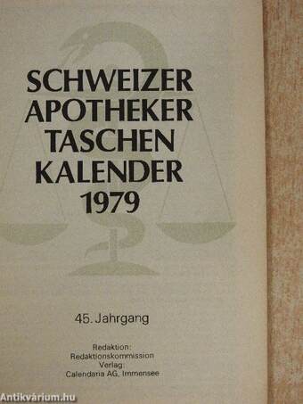 Schweizer Apotheker Taschen Kalender 1979