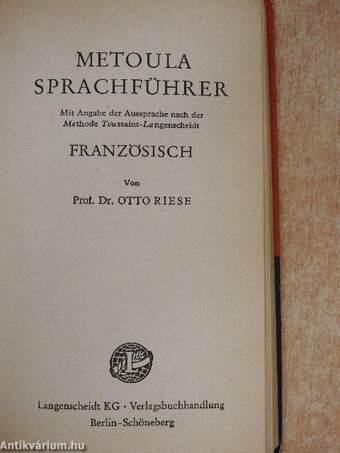 Metoula Sprachführer - Französisch