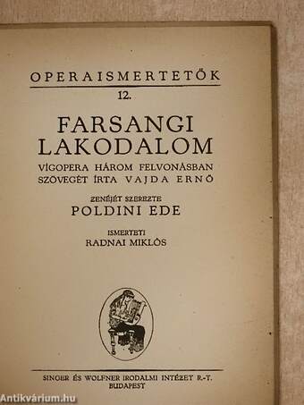 Poldini: Farsangi lakodalom