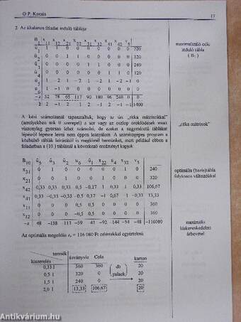 Optimalizáló döntések lineáris programozással