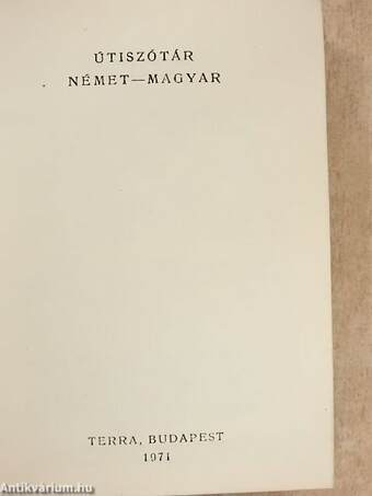 Magyar-német/német-magyar útiszótár