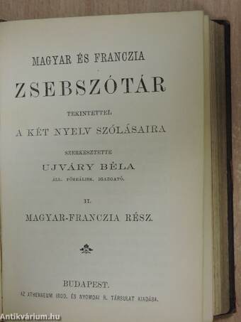 Franczia és magyar zsebszótár I-II.