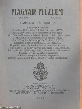 Magyar Múzeum 1993/1-4.