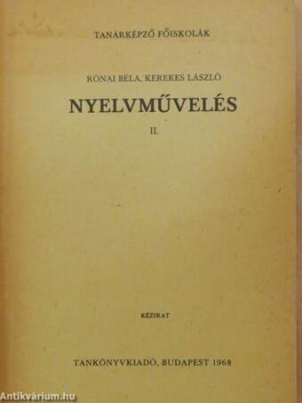 Nyelvművelés II.