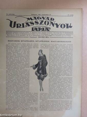 Magyar Uriasszonyok Lapja 1929. szeptember 20.