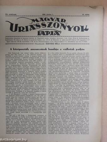 Magyar Uriasszonyok Lapja 1930. június 1.