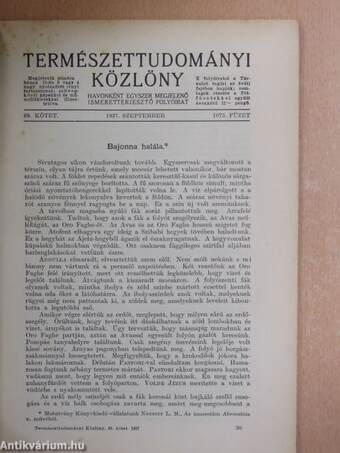 Természettudományi Közlöny 1937. szeptember