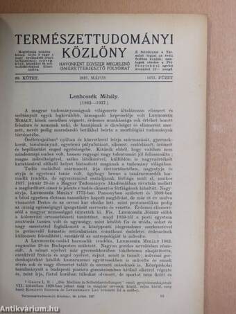 Természettudományi Közlöny 1937. május