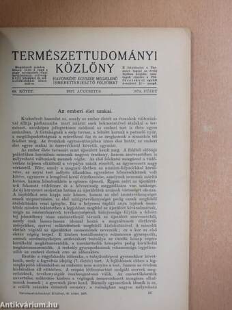 Természettudományi Közlöny 1937. augusztus