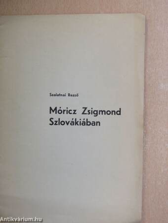 Móricz Zsigmond Szlovákiában