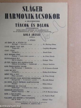 Sláger harmonikacsokor I.