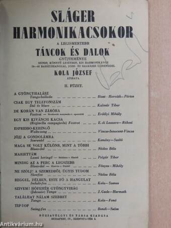 Sláger harmonikacsokor II.