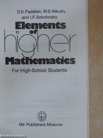 Elements of higher Mathematics