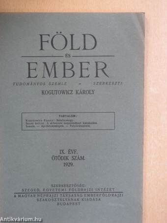 Föld és Ember 1929/5.