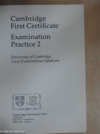 Cambridge First Certificate Examination Practice 2