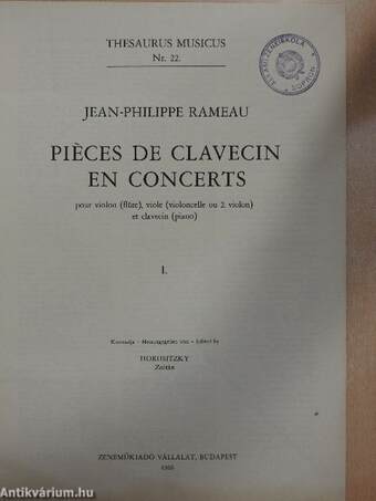 Pieces de Clavecin en Concerts I.