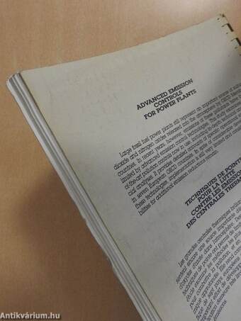 Advanced Emission Controls For Power Plants/Technique De Pointe Pour La Lutte Contre Les Émissions Des Centrales Thermiques