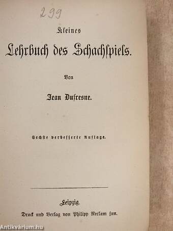 Kleines Lehrbuch des Schachspiels (gótbetűs)