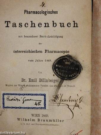 Pharmacologisches Taschenbuch