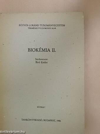 Biokémia II.
