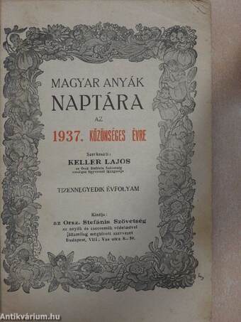 Magyar Anyák Naptára az 1937. közönséges évre