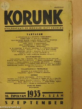 Korunk 1935. szeptember