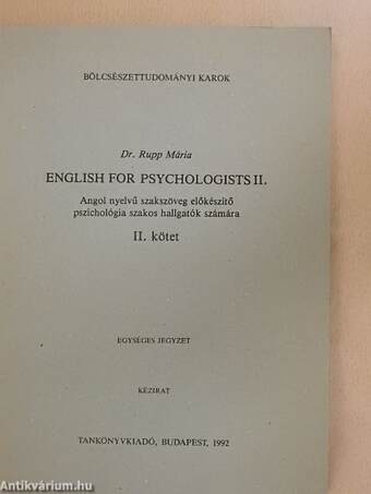 English for psychologists II.