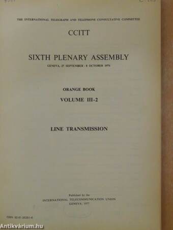 CCITT Sixth Plenary Assembly Orange Book III-1-3