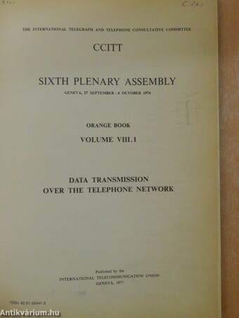 CCITT Sixth Plenary Assembly Orange Book VIII.1