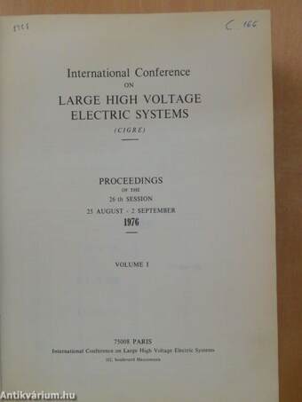 International Conference on Large High Voltage Electric Systems I. (töredék)