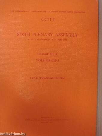 CCITT Sixth Plenary Assembly Orange Book III-1-3