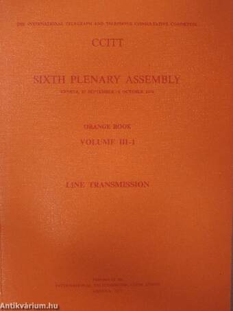 CCITT Sixth Plenary Assembly Orange Book III-1-3