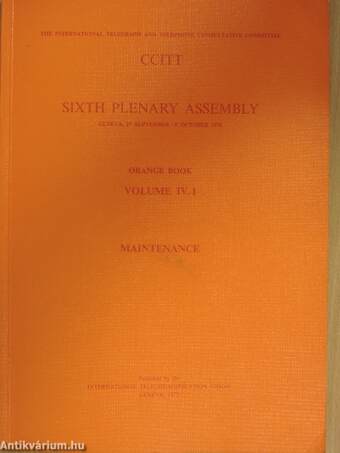 CCITT Sixth Plenary Assembly Orange Book IV. 1-2