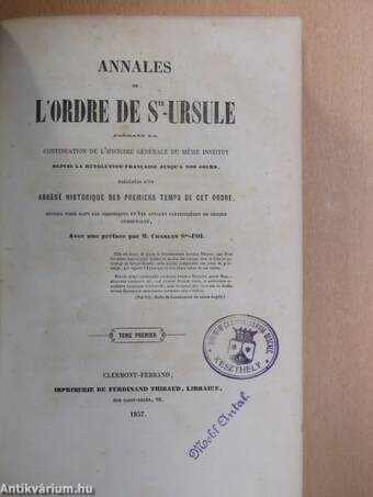 Annales de L'ordre de Ste-Ursule I-V.