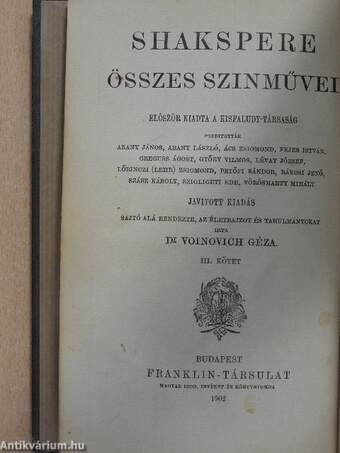 Shakspere történeti szinművei I. (töredék)