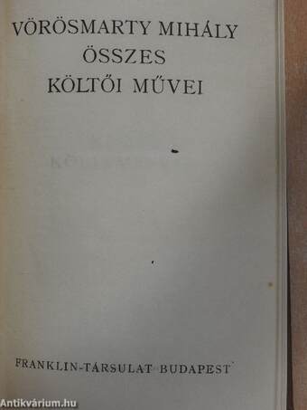 Vörösmarty Mihály összes költői művei