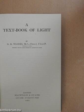 A Text-Book of Light