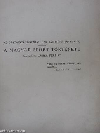 A magyar sport ezer éve I. (töredék)