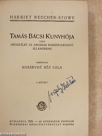 Tamás bácsi kunyhója I-II.