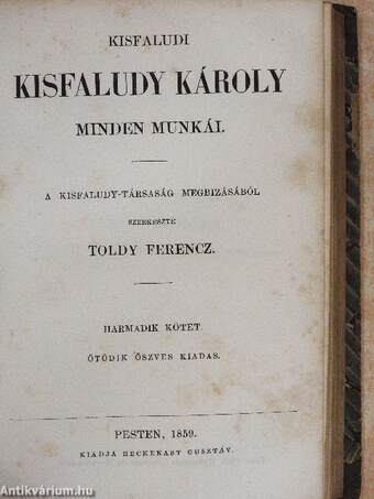 Kisfaludi Kisfaludy Károly minden munkái 1-8.