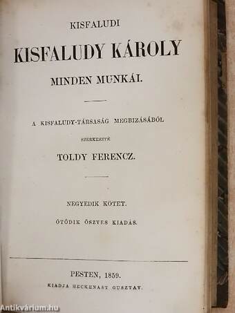 Kisfaludi Kisfaludy Károly minden munkái 1-8.