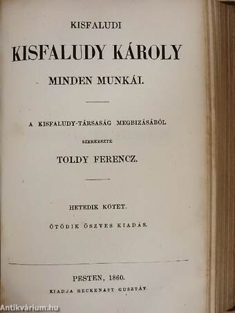 Kisfaludi Kisfaludy Károly minden munkái 1-8.