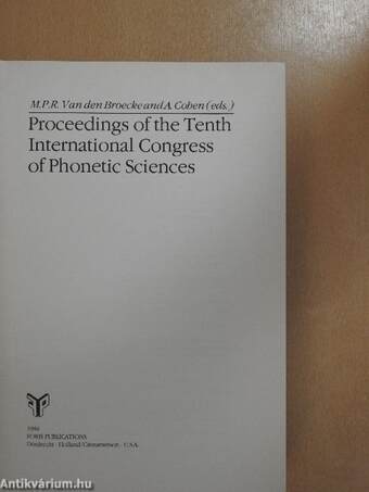 Proceedings of the Tenth International Congress of Phonetic Sciences