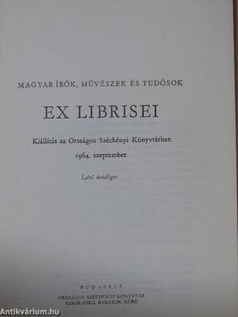 Magyar írók, művészek és tudósok ex librisei
