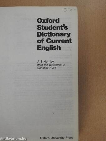 Oxford Student's Dictionary of Current English