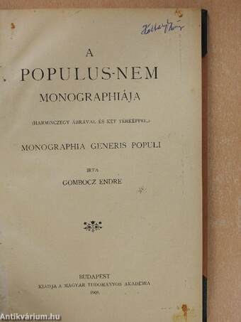 A Populus-nem monographiája