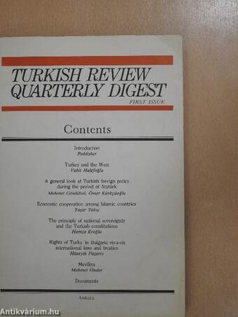 Turkish Review Quarterly Digest