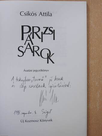 Párizsi sarok (dedikált példány)