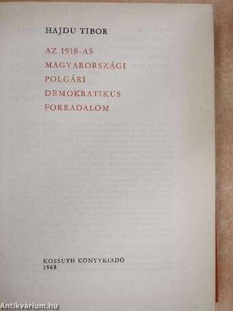 Az 1918-as magyarországi polgári demokratikus forradalom