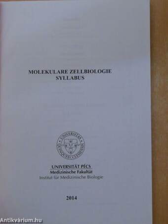 Molekulare Zellbiologie - Syllabus